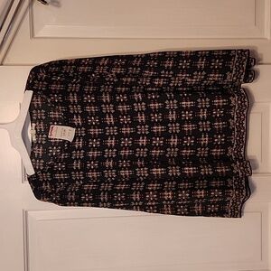 TJ Maxx dark green print blouse, size M